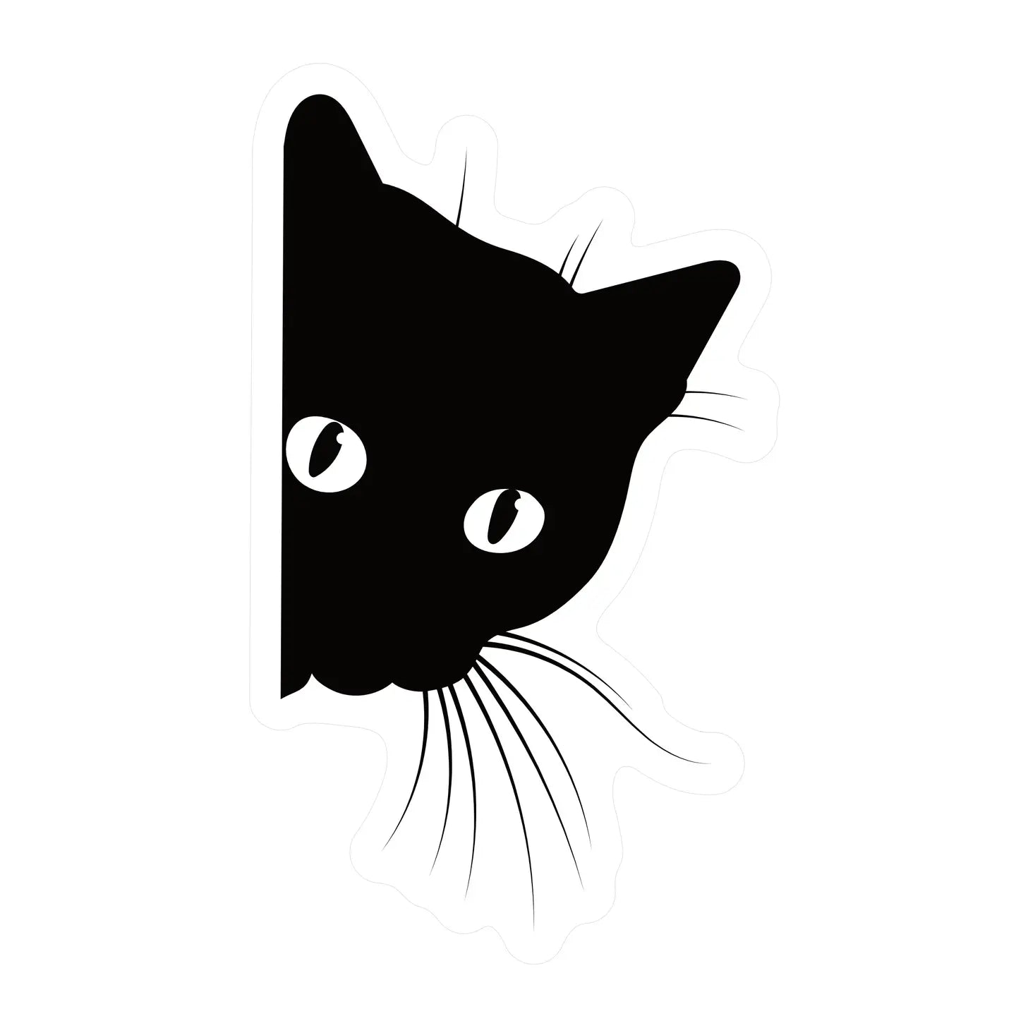 Sneaky black cat sticker