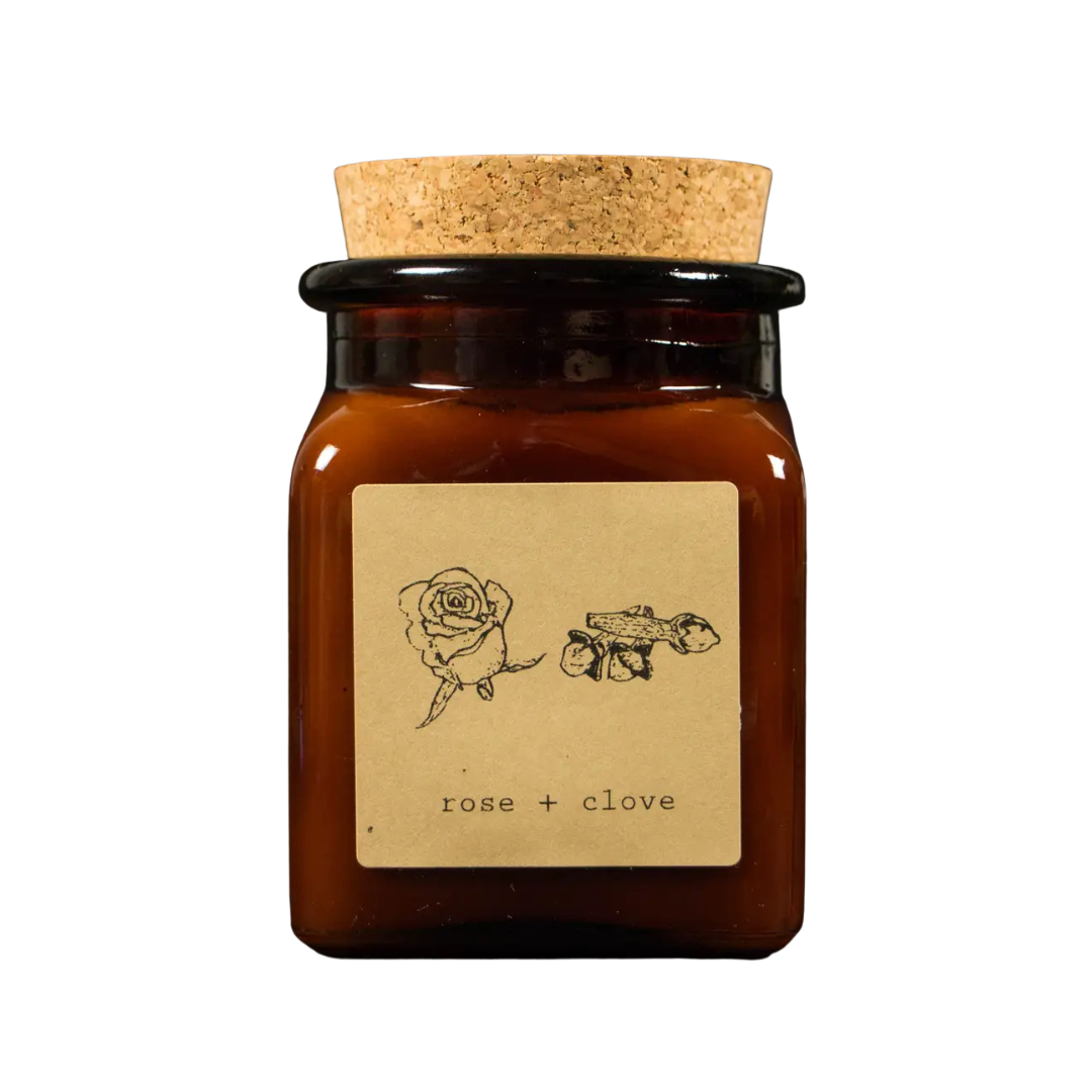 Rose + Clove soy candle