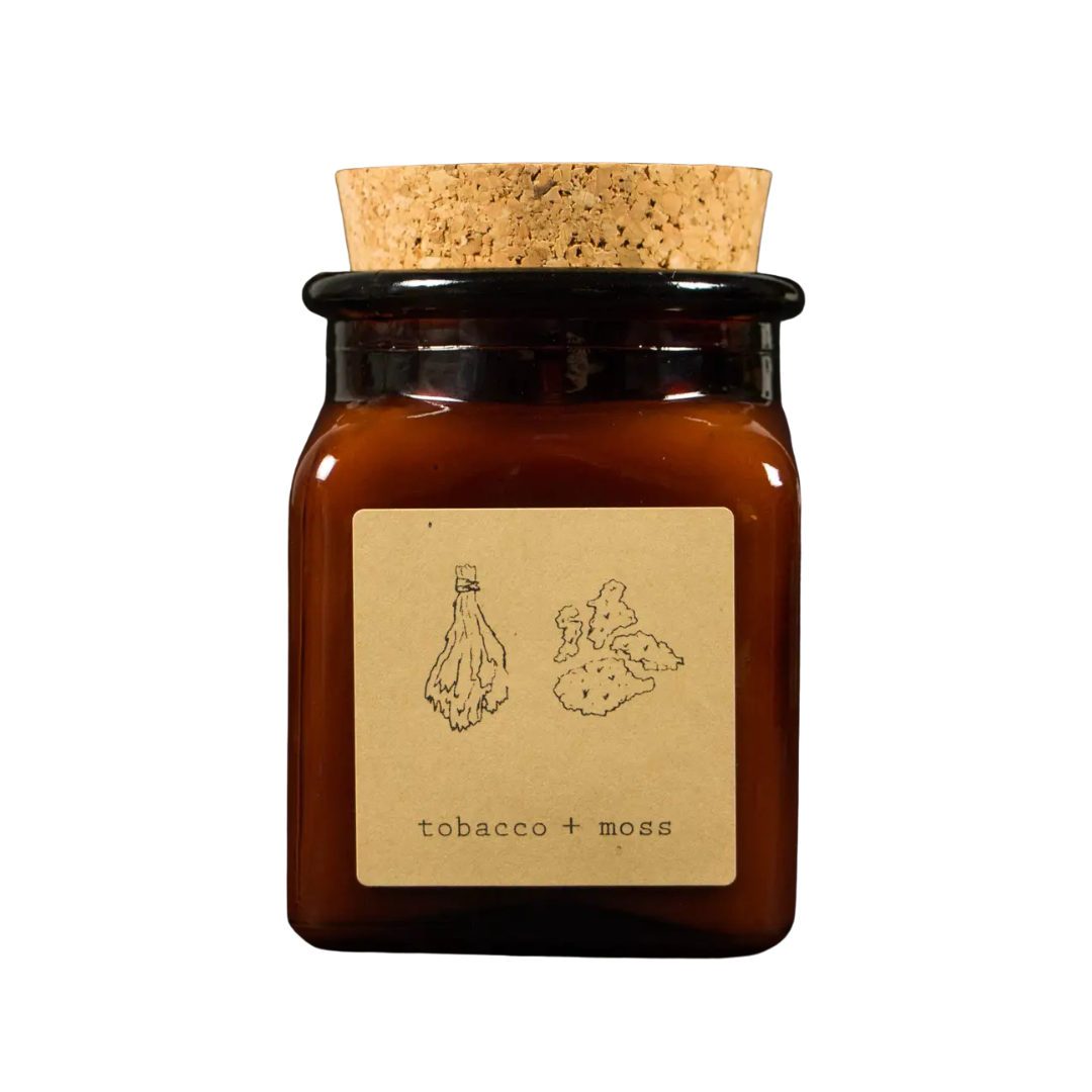 Tobacco + Moss soy candle