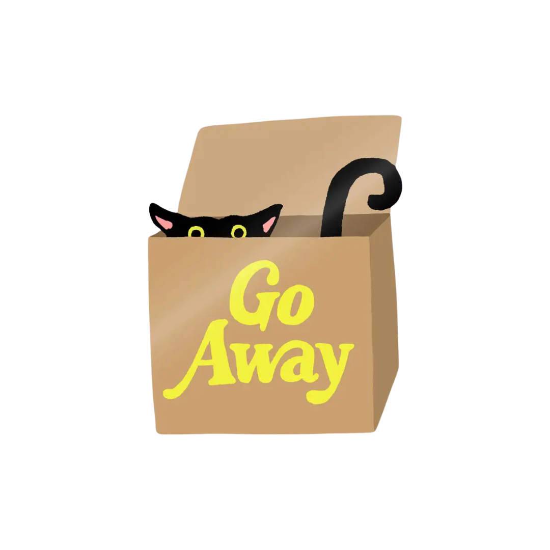 Go Away black cat sticker