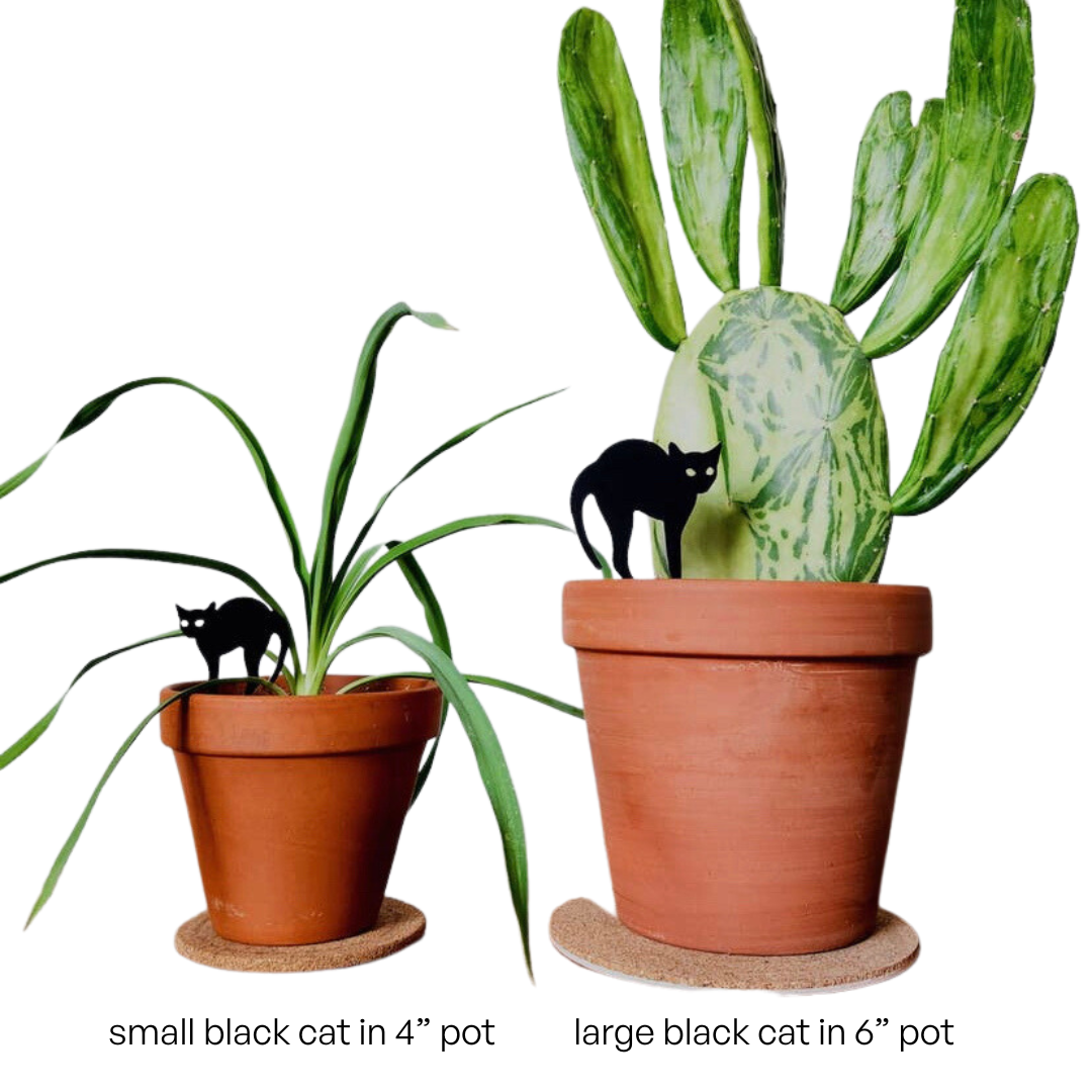 Black Cat Houseplant Stake