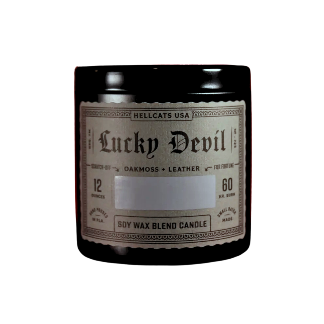 Lucky Devil candle (oakmoss + leather)