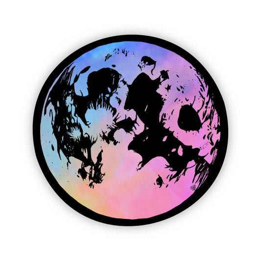 Multicolor Full Moon sticker