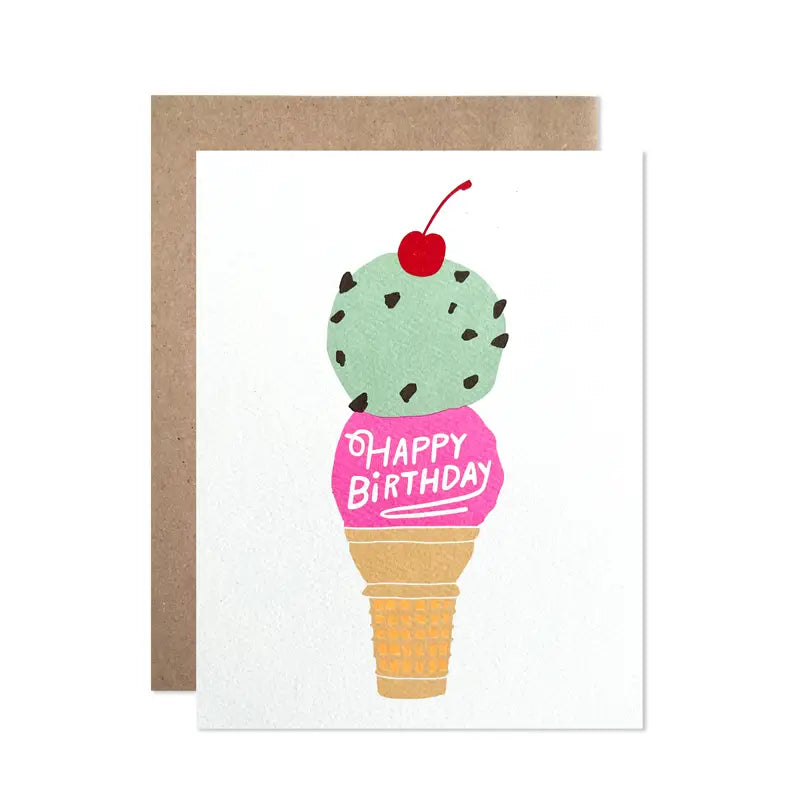 Happy Birthday ice cream cone card