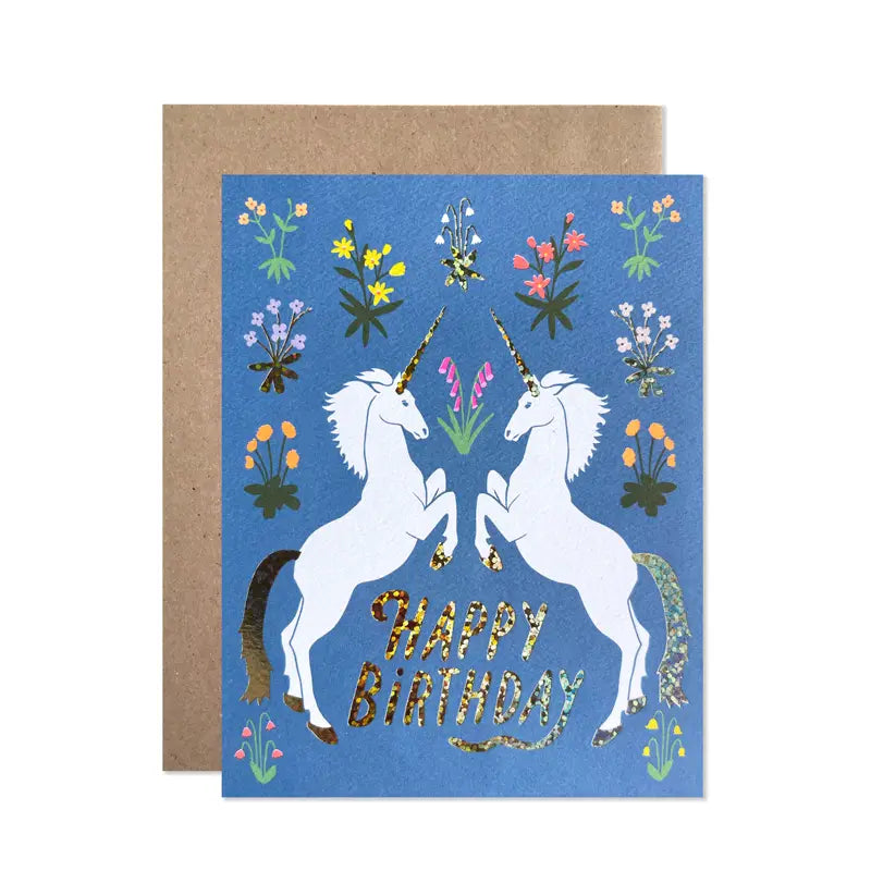 Happy Birthday unicorns card