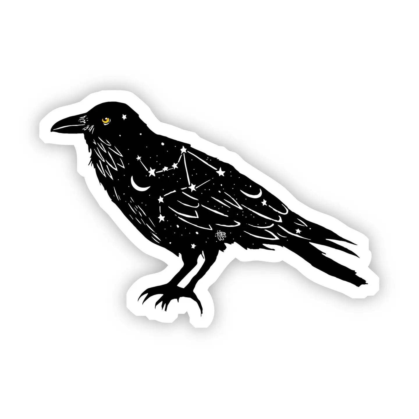 Constellation black bird sticker