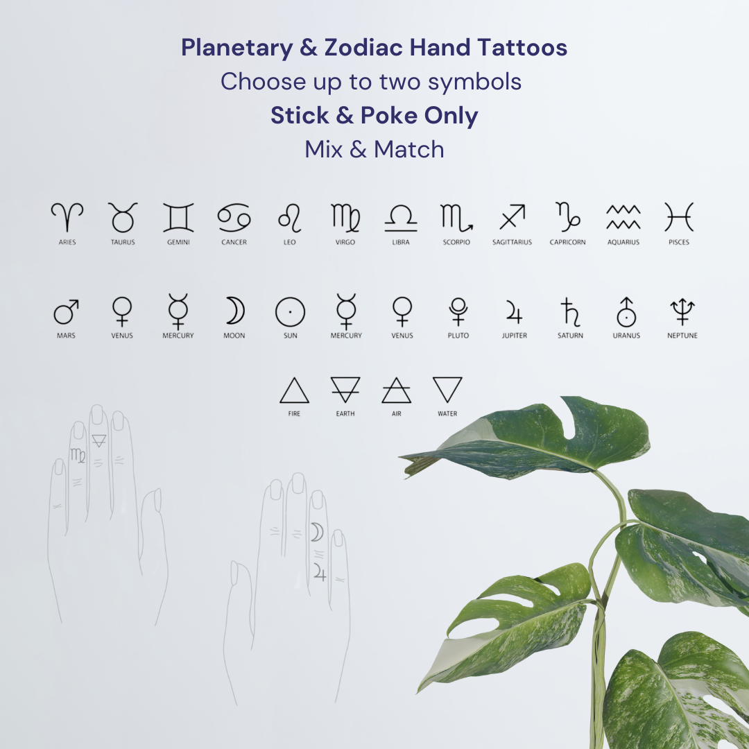 2/2: Planetary & Zodiac Hand Tattoos w/ Rosemary Ink