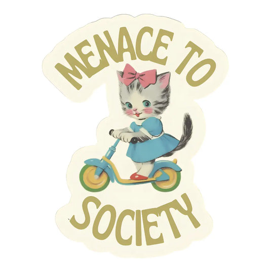 Menace to Society kitten sticker