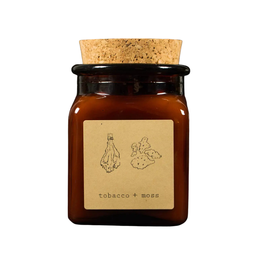 Tobacco + Moss soy candle