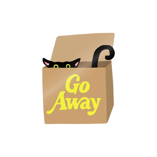 Go Away black cat sticker