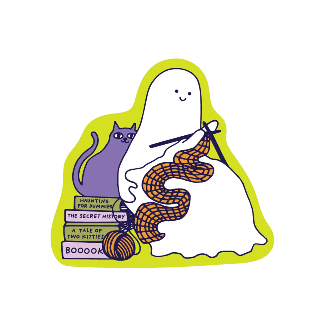 Cozy ghost sticker