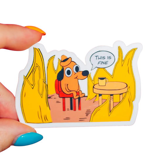 This Is Fine dog sticker
