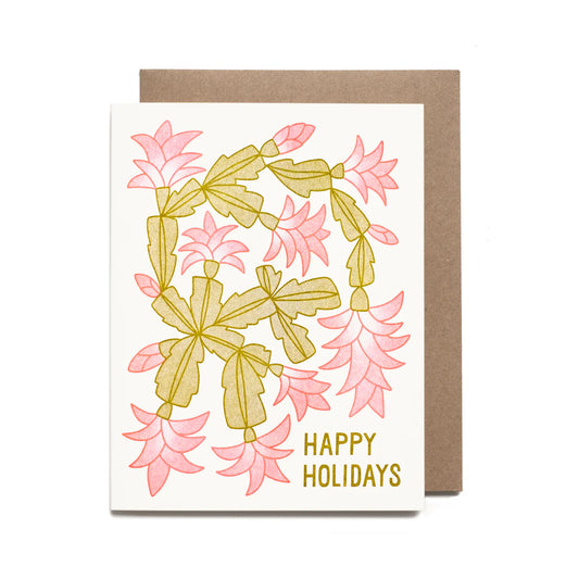 Happy Holidays christmas cactus card